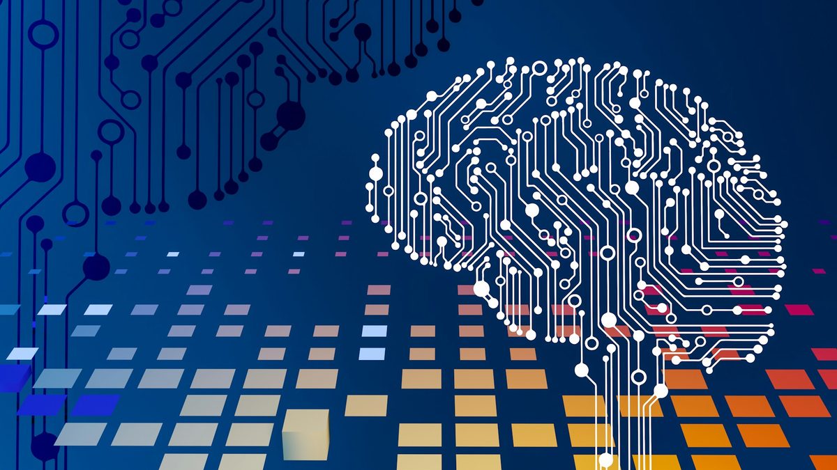 Yapay zekâ arama optimizasyonunu temsil eden devre kartı üzerinde beyin çizimi