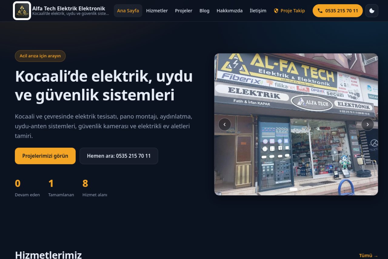 Alfa Tech — Elektrik & Elektronik Kurumsal Site
