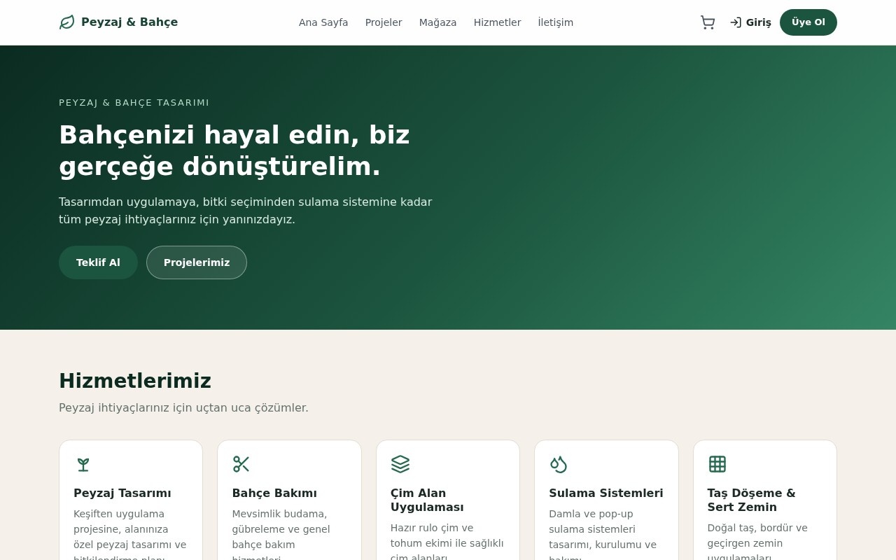 Kardeşler Peyzaj — Bahçe Tasarımı Kurumsal Site